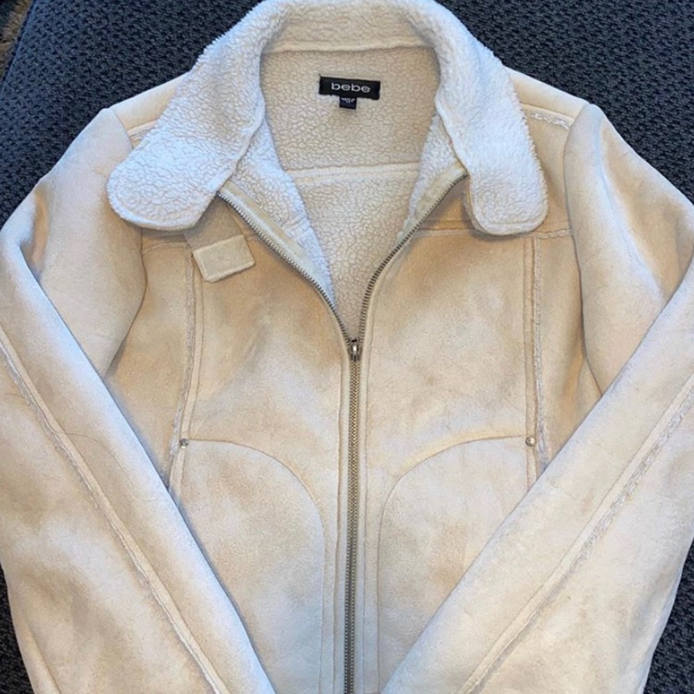 BEBE suede cream jacket